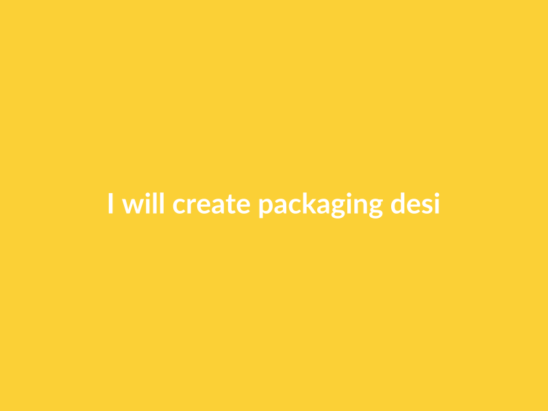 I will create packaging design that stands out