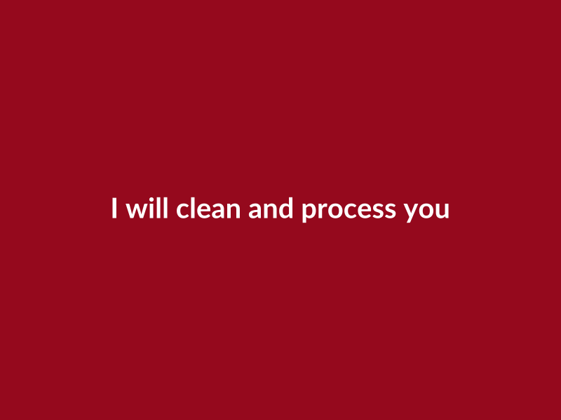 I will clean and process your data