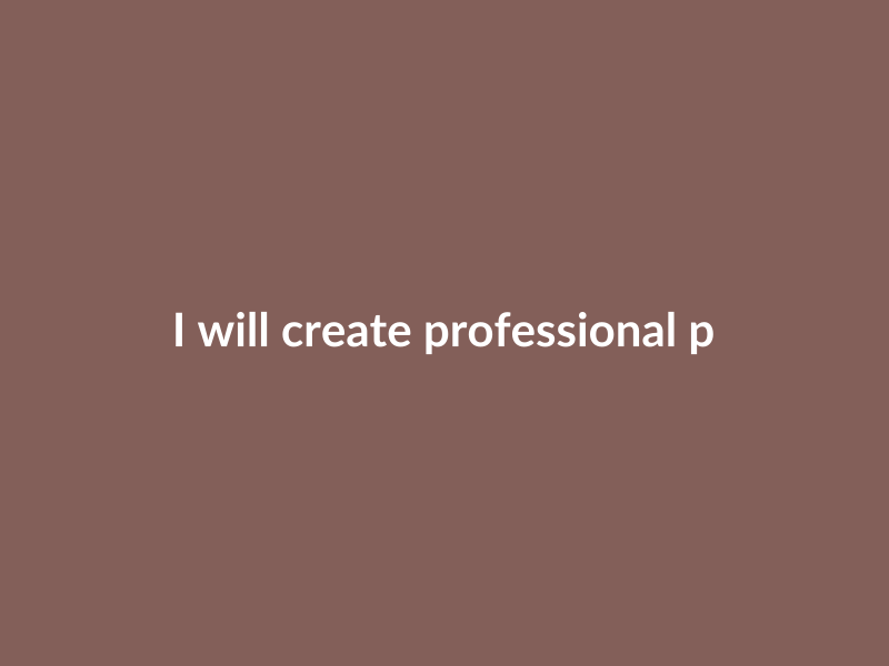 I will create professional presentations