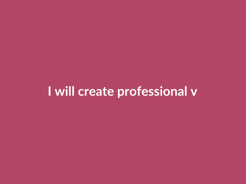 I will create professional video editing