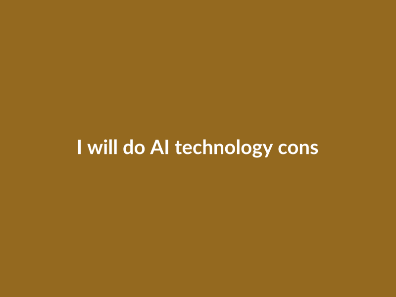 I will do AI technology consulting