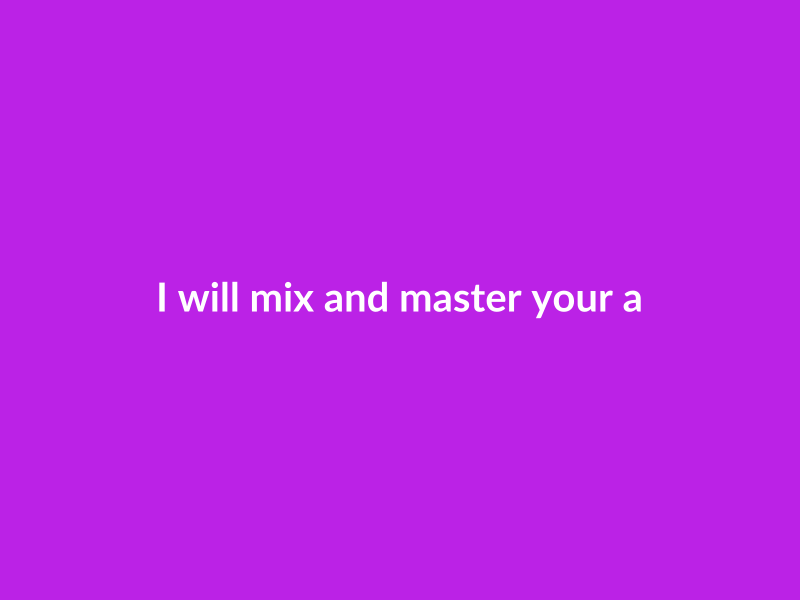 I will mix and master your audio tracks