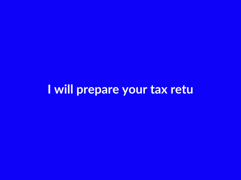I will prepare your tax returns