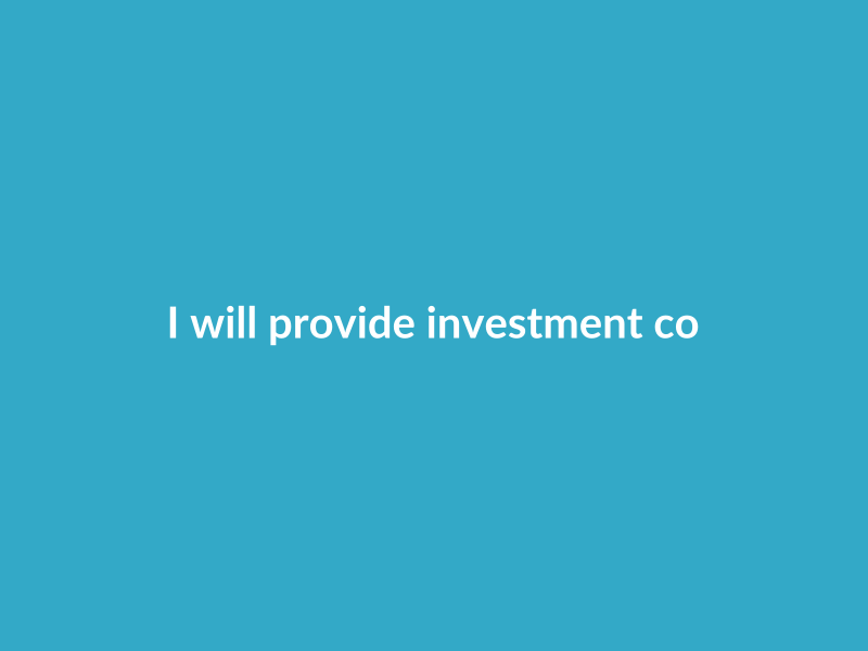 I will provide investment consulting