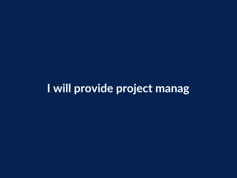 I will provide project management services
