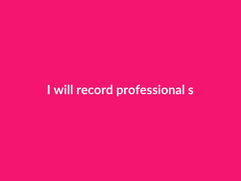 I will record professional singers for your track